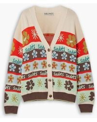 Siedres - Amber Intarsia-knit Cotton Cardigan - Lyst