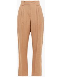 Brunello Cucinelli - Pleated Twill Tapered Pants - Lyst