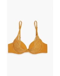 La Perla - Corded Lace-paneled Stretch-jersey Underwired Balconette Bra - Lyst