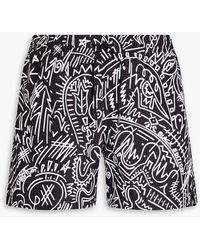 Canali - Short-length Printed Swim Shorts - Lyst