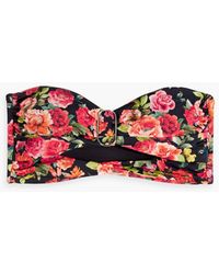 Onia - Cutout Floral-print Bandeau Bikini Top - Lyst