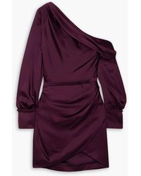 Jonathan Simkhai - Cameron One-shoulder Gathered Satin Mini Dress - Lyst