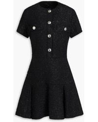 Maje - Minikleid aus bouclé-tweed aus einer baumwollmischung in metallic-optik - Lyst