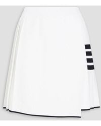 Thom Browne - Wrap-effect Pleated Knitted Mini Skirt - Lyst