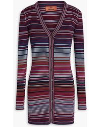 Missoni - Gerippter cardigan aus einer baumwollmischung mit streifen - Lyst