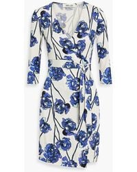 julian silk jersey mini wrap dress Julian Silk Jersey Wrap Dress in Tiny DVF 50th Crossword Ivory Diane von Furstenberg HongKong