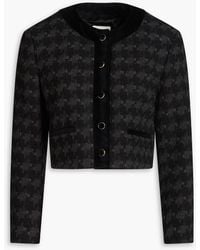 Sandro - Cropped Cotton-blend Bouclé-tweed Jacket - Lyst