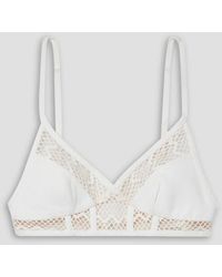PATBO - Tulle-trimmed Woven Bra Top - Lyst