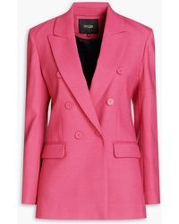 Maje - Double-breasted Wool-blend Twill Blazer - Lyst