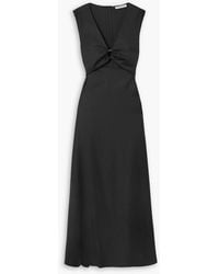 Anna Quan - Verner Cutout Gathered Wool-twill Maxi Dress - Lyst