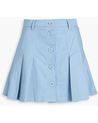 RED Valentino - Pleated Stretch Cotton-twill Mini Skirt - Lyst