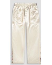 Bode - Candyfloss Straight-Leg Embroidered Voile-Trimmed Satin Track Pants - Lyst