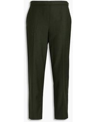 Theory - Treeca Cropped Wool-flannel Tapered Pants - Lyst