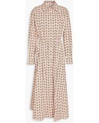 Tory Burch - Hemdkleid in midilänge aus baumwollpopeline mit floralem print - Lyst
