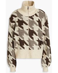 Summery Copenhagen - Dora Houndstooth Wool-blend Half-zip Sweater - Lyst