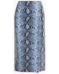 16Arlington - Minerva Snake-effect Leather Midi Skirt - Lyst