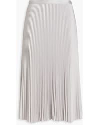 Theory - Pleated Satin-crepe Midi Skirt - Lyst