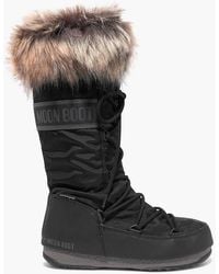 Moon Boot - Monaco Faux Fur-trimmed Shell Snow Boots - Lyst