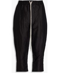 Rick Owens - Cropped Linen-blend Ripstop Tapered Pants - Lyst