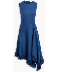 Ferragamo - Asymmetric Fringed Cashmere-blend Dress - Lyst