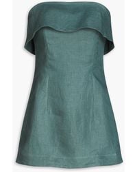 Bondi Born - Elba Strapless Linen-twill Mini Dress - Lyst
