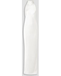 Brandon Maxwell - Open-back Silk-charmeuse Halterneck Gown - Lyst