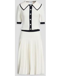 Thom Browne - Pleated Crochet-Knit Midi Shirt Dress - Lyst