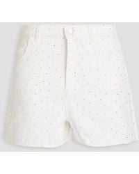 Maje - Embellished Fil Coupé Denim Shorts - Lyst