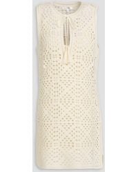 FRAME - Tasseled Crocheted Cotton-Blend Mini Dress - Lyst