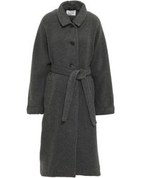 American Vintage Belted Felt Coat Anthracite - Gray