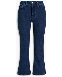 FRAME - Kinley Cropped High-rise Kick-flare Jeans - Lyst