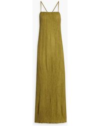 Savannah Morrow - Cher Crinkled Bamboo And Silk-blend Maxi Dress - Lyst