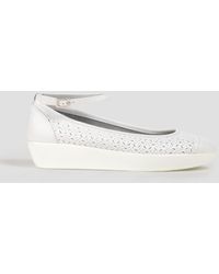 Hogan - Ballerinas aus lasergeschnittenem leder mit keilabsatz - Lyst