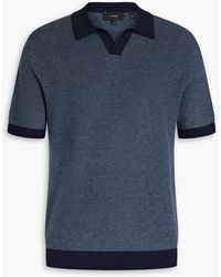 Vince Cotton And Cashmere-blend Polo Shirt - Blue