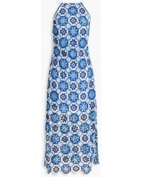 Maje - Crocheted Cotton Midi Dress - Lyst