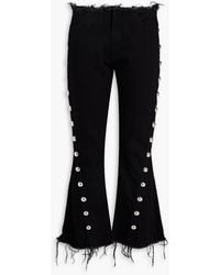 Marques'Almeida - Frayed Studded Mid-rise Kick-flare Jeans - Lyst