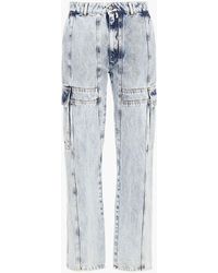 MM6 by Maison Martin Margiela - Hoch sitzende jeans mit geradem bein und einsätzen in distressed-optik - Lyst
