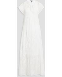 Rag & Bone - Delancy maxikleid aus ramie mit lochstickerei - Lyst