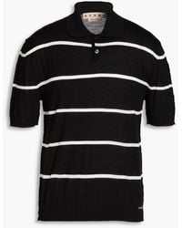 Marni - Striped Wool Polo Shirt - Lyst