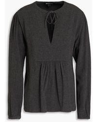 James Perse - Gathered Crepe Blouse - Lyst