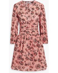 10 Crosby Derek Lam - Amelia Gathered Floral-print Cotton-gauze Mini Dress - Lyst