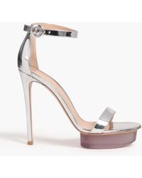 Gianvito Rossi - Godiva Mirrored-leather Platform Sandals - Lyst