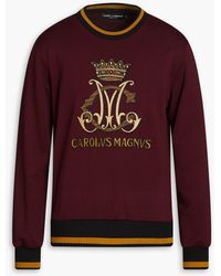 Dolce & Gabbana - Embroidered French Cotton-blend Terry Sweatshirt - Lyst