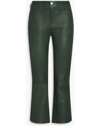 FRAME - Le Crop Mini Boot Cropped Stretch-leather Bootcut Pants - Lyst