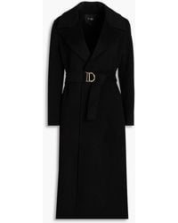 Maje - Belted Wool-blend Felt Coat - Lyst