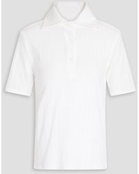 Giuliva Heritage - Ribbed Pointelle-knit Cotton Polo Shirt - Lyst