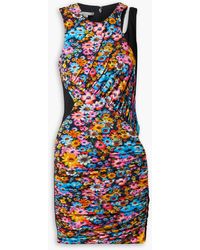 Stella McCartney - Melissa Ruched Floral-print Stretch-jersey Mini Dress - Lyst