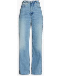 FRAME - Hoch sitzende jeans mit weitem bein in ausgewaschener optik - Lyst
