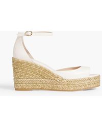 Stuart Weitzman - Leather Espadrille Wedge Sandals - Lyst