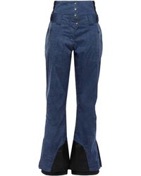 Perfect Moment Shell-paneled Printed Scuba Bootcut Ski Trousers Mid Denim - Blue